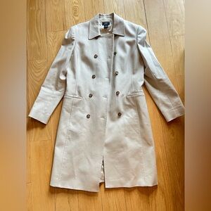 Brooks Brothers Cream Buttery Cotton Trench Coat